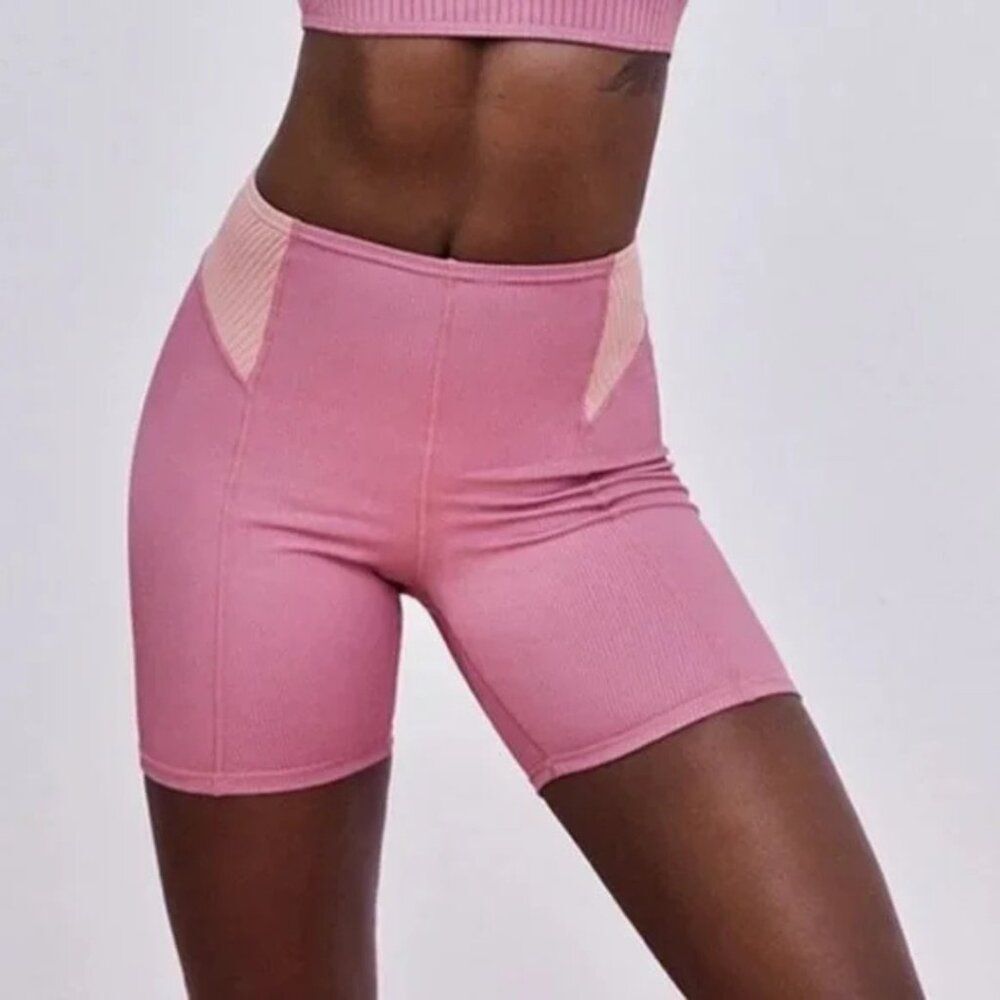 For Love & Lemons Dani Bike Shorts Mauve NWT Size XS Athletic Activewear Sporty